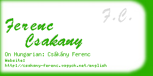 ferenc csakany business card