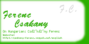 ferenc csakany business card